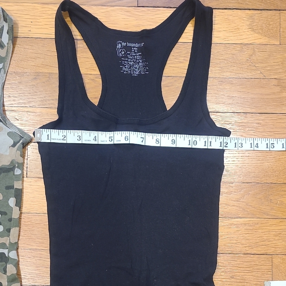 No Boundaries- Set Of 2 Camo And Black Racer Back Tanks - Picture 6 of 6
